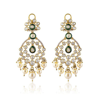 Earrings for Indian Weddings – Green Noorjhum by Amraani