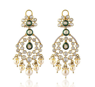 Earrings for Indian Weddings – Green Noorjhum by Amraani