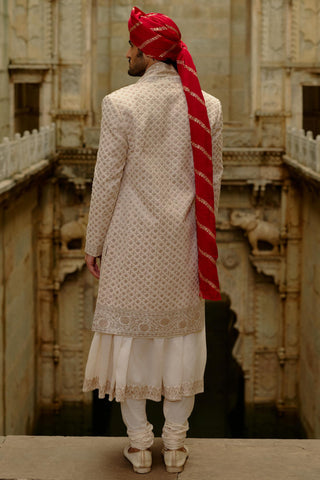 Cream sherwani set for Indian Wedding – Umang Sherwani by Nitika Gujral