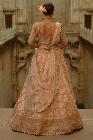 Peach Lehenga for Indian Wedding – Umang Raw Silk by Nitika Gujral