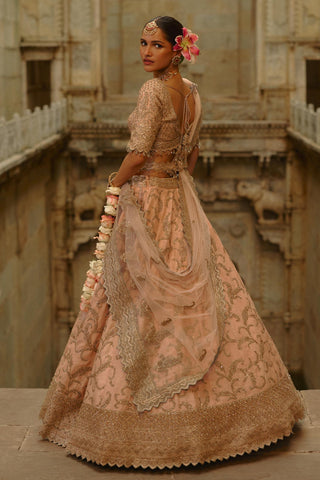 Peach Lehenga for Indian Wedding – Umang Raw Silk by Nitika Gujral