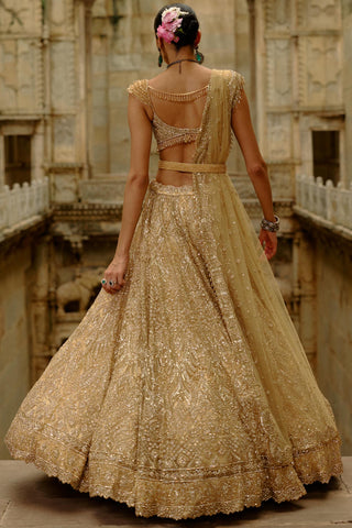 Gold Lehenga for Indian Wedding – Umang Net by Nitika Gujral