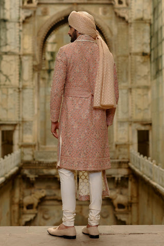 Pink sherwani set for Indian Wedding – Umang Sherwani by Nitika Gujral