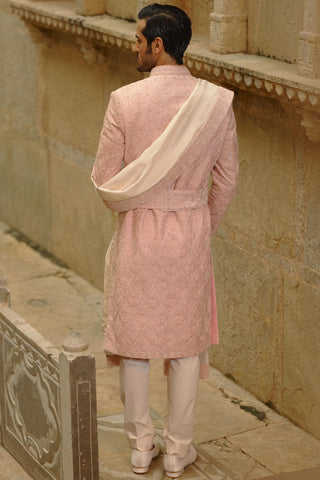 Pink sherwani set for Indian Wedding – Taffeta Umang Sherwani by Nitika Gujral