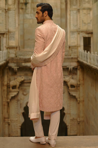 Pink sherwani set for Indian Wedding – Taffeta Umang Sherwani by Nitika Gujral