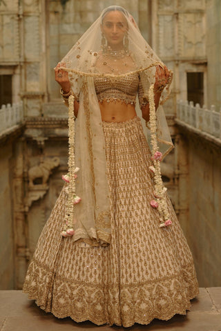 Cream Lehenga for Indian Wedding – Umang by Nitika Gujral