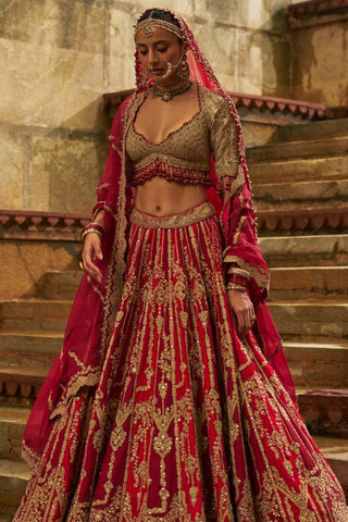 Maroon Lehenga for Indian Wedding – Umang by Nitika Gujral