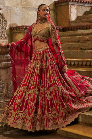 Maroon Lehenga for Indian Wedding – Umang by Nitika Gujral