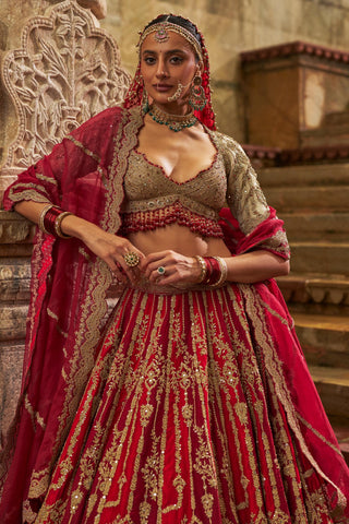 Maroon Lehenga for Indian Wedding – Umang by Nitika Gujral