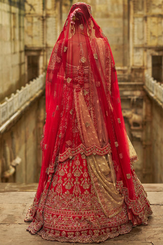 Red Lehenga for Indian Wedding – Umang Gold by Nitika Gujral