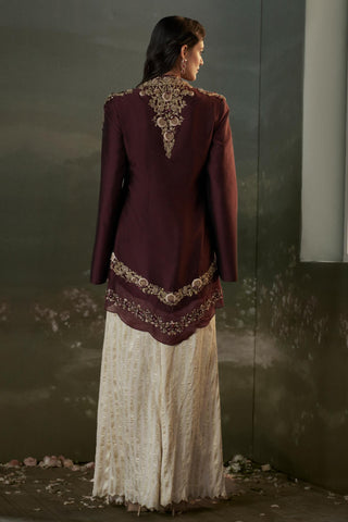 Sharara Set for Indian Wedding – Burgundy Noor by Nitika Gujral
