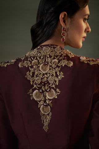 Sharara Set for Indian Wedding – Burgundy Noor by Nitika Gujral