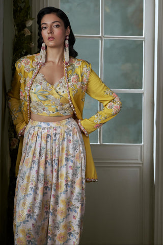 Jacket Set for Contemporary Wear – Yellow Noor by Nitika Gujral