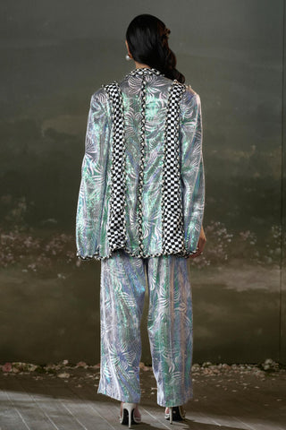 Jacket Set for Contemporary Wear – Printed Metallic Noor by Nitika Gujral