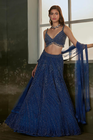 Lehenga Set for Indian Wedding – Midnight Blue Noor by Nitika Gujral