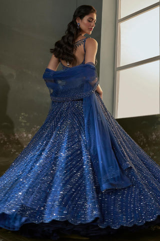 Lehenga Set for Indian Wedding – Midnight Blue Noor by Nitika Gujral