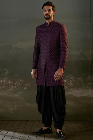 Sherwani set for Indian Wedding – Purple Black Navyaa by Nitika Gujral
