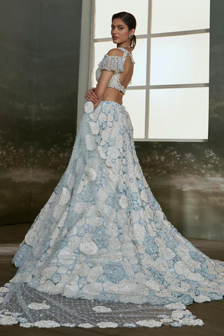 Lehenga Set for Indian Wedding – Powder Blue Noor by Nitika Gujral