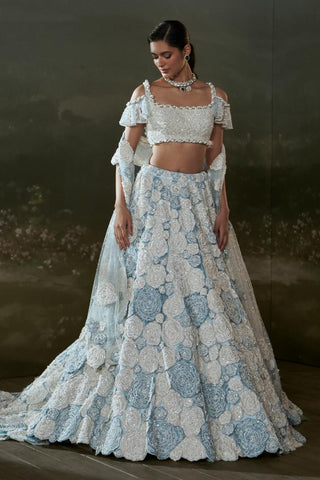 Lehenga Set for Indian Wedding – Powder Blue Noor by Nitika Gujral