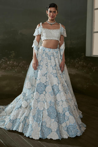 Lehenga Set for Indian Wedding – Powder Blue Noor by Nitika Gujral