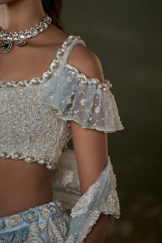 Lehenga Set for Indian Wedding – Powder Blue Noor by Nitika Gujral