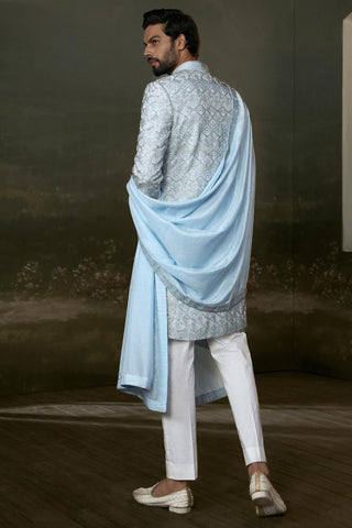 Sherwani set for Indian Wedding – Powder Blue Navyaa by Nitika Gujral
