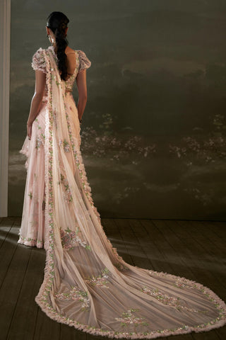 Draped Saree for Indian Wedding – Rose Pink Noor by Nitika Gujral