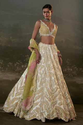 Organza Lehenga Set for Indian Wedding – Ivory Noor by Nitika Gujral