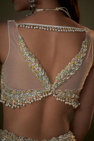 Organza Lehenga Set for Indian Wedding – Ivory Noor by Nitika Gujral