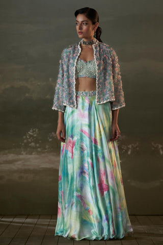 Jacket Set for Indian Wedding – Turquoise Noor by Nitika Gujral