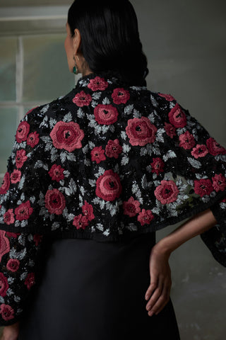 Jacket Set for Contemporary Wear – Black Noor Floral by Nitika Gujral