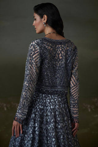 Lehenga Set for Indian Wedding – Stone Grey Noor by Nitika Gujral