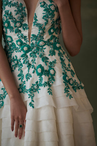 Organza Dress for Contemporary Wear – Ivory Noor by Nitika Gujral