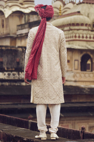 Sherwani Set for Indian Wedding – Beige Kashish by Nitika Gujral