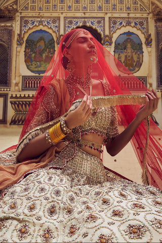 Lehenga set for Indian Wedding – Golden Embroidered Kashish by Nitika Gujral