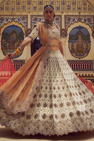 Lehenga set for Indian Wedding – Golden Embroidered Kashish by Nitika Gujral