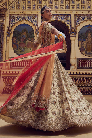 Lehenga set for Indian Wedding – Golden Embroidered Kashish by Nitika Gujral