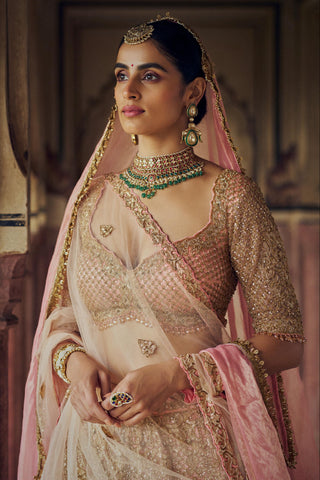 Lehenga set for Indian Wedding – Peach Kashish by Nitika Gujral