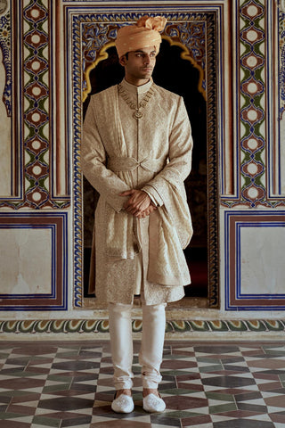 Sherwani for Indian Wedding – Beige Kashish by Nitika Gujral