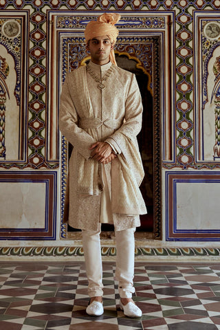Sherwani for Indian Wedding – Beige Kashish by Nitika Gujral