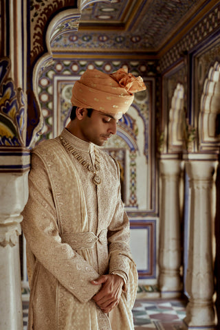 Sherwani for Indian Wedding – Beige Kashish by Nitika Gujral