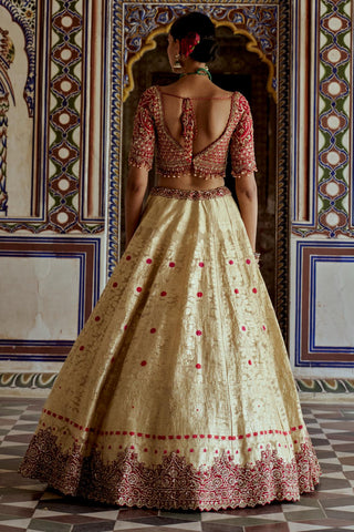 Lehenga set for Indian Wedding – Golden Banarasi Kashish by Nitika Gujral