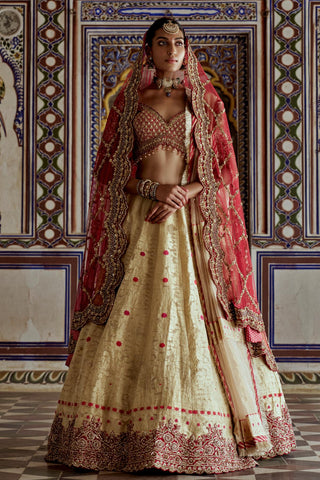 Lehenga set for Indian Wedding – Golden Banarasi Kashish by Nitika Gujral