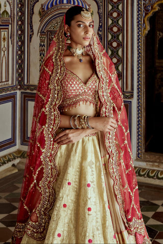 Lehenga set for Indian Wedding – Golden Banarasi Kashish by Nitika Gujral