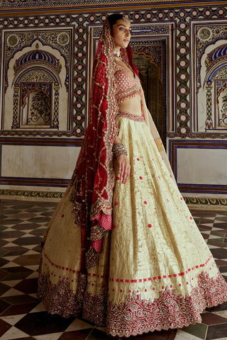 Lehenga set for Indian Wedding – Golden Banarasi Kashish by Nitika Gujral