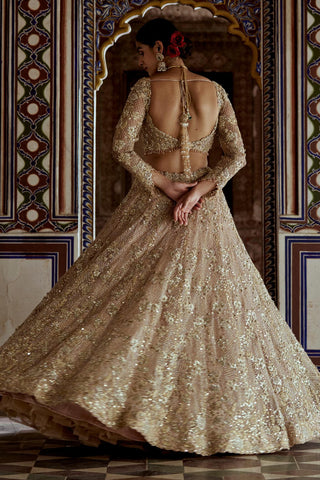 Lehenga Set – Champagne Gold Kashish Net – Nitika Gujral | Mrs. G