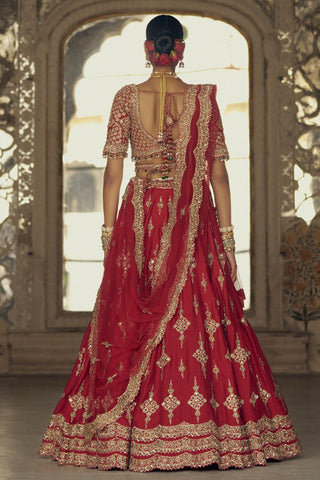 Lehenga set for Indian Wedding – Deep Red Kashish by Nitika Gujral