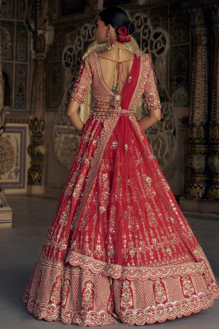 Lehenga set for Indian Wedding – Blood Red Kashish by Nitika Gujral