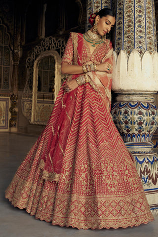 Lehenga set for Indian Wedding – Red Kashish by Nitika Gujral