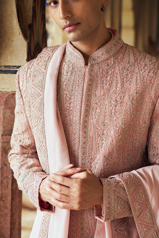 Sherwani Set for Indian Wedding – Pink Kashish by Nitika Gujral